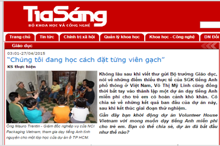 Volunteer House Vietnam on Tia Sang magazine